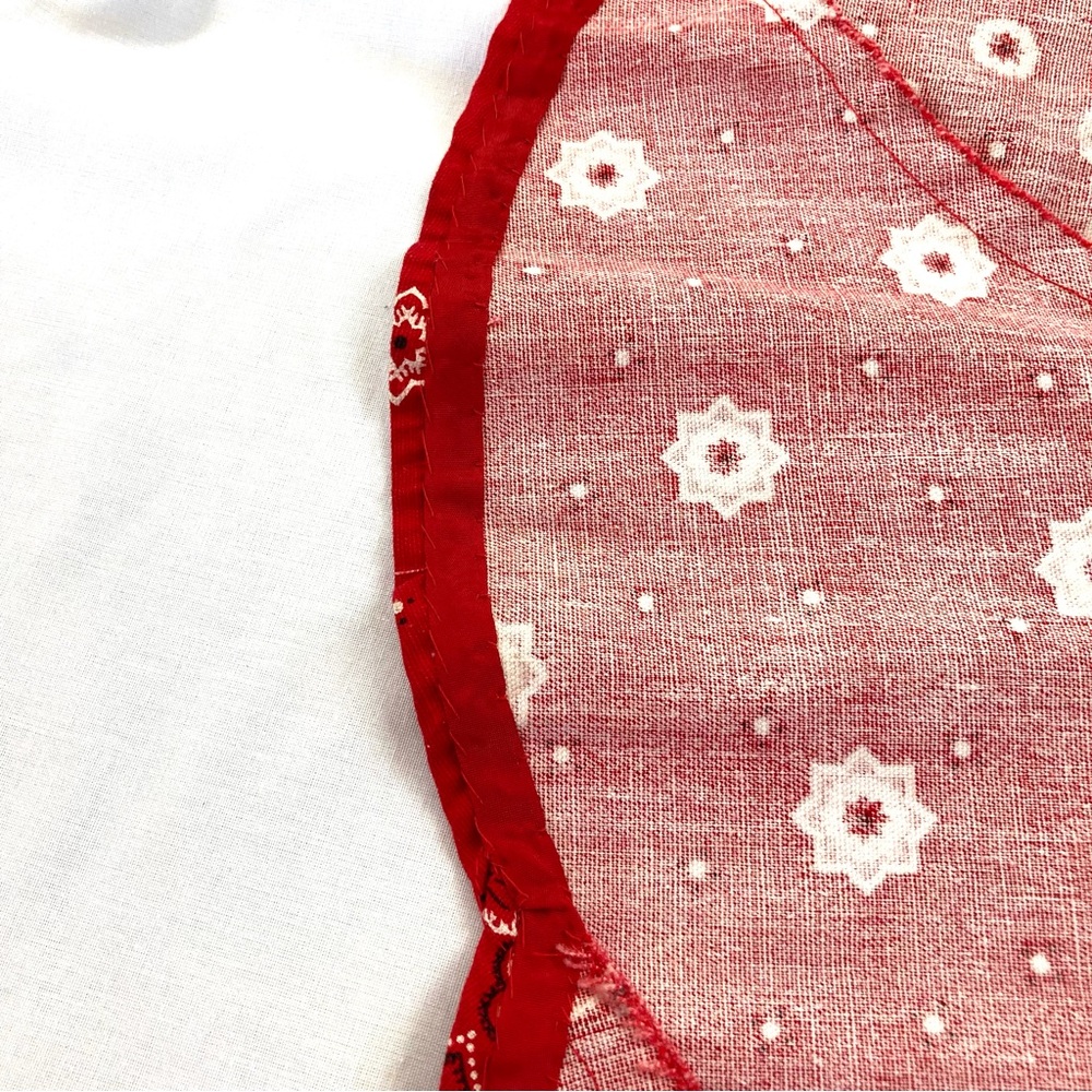 Vintage Cotton Canvas Patchwork Red Paisley Bandana Maxi Skirt - Picture 17 of 17